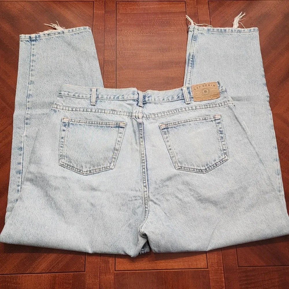 VTG Gap Jeans Mens 40x32 Blue Straight Leg Baggy Light Wash Denim Made USA 90s